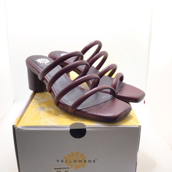 Yellow Box Womens Caspia-Merlot Red Heeled Strappy Sandals Choose Size - Picture 7 of 10